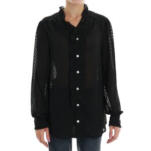 CAMICIA FLOCCATA NERO